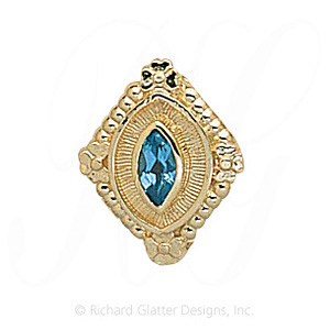 GS252 BT - 14 Karat Gold Blue Topaz Slide 